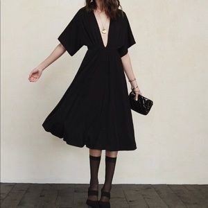 Reformation Plunge Midi Dress